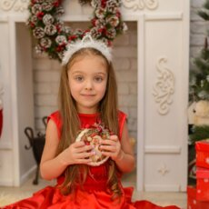 Дівчинка з новорічною іграшкою